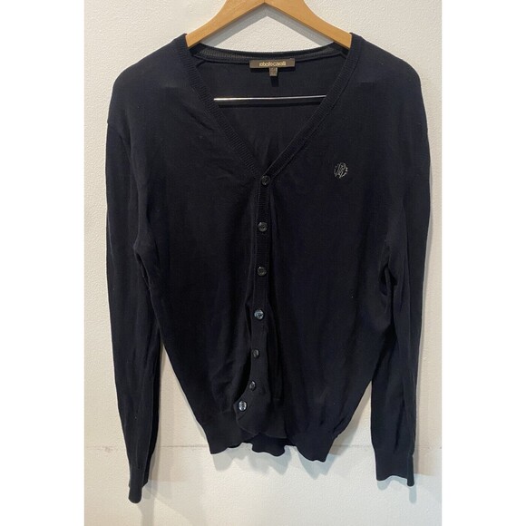 Roberto Cavalli knitted cardigan Made in Italy Cotton&Cashmere with Logo Size M - Picture 3 of 9